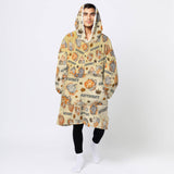 Personalized Pumpkin Leopard Snug Oversized Wearable Hoodie Blanket