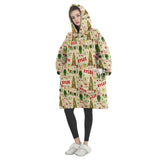 Personalized Retro Christmas Elves Snug Oversized Wearable Hoodie Blanket