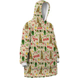 Personalized Retro Christmas Elves Snug Oversized Wearable Hoodie Blanket