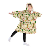 Personalized Retro Christmas Elves Snug Oversized Wearable Hoodie Blanket