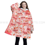 Personalized Retro Santa Claus Snug Oversized Wearable Hoodie Blanket