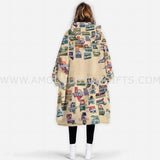 Personalized Retro Travel Iconic U.S. States Snug Oversized Wearable Hoodie Blanket