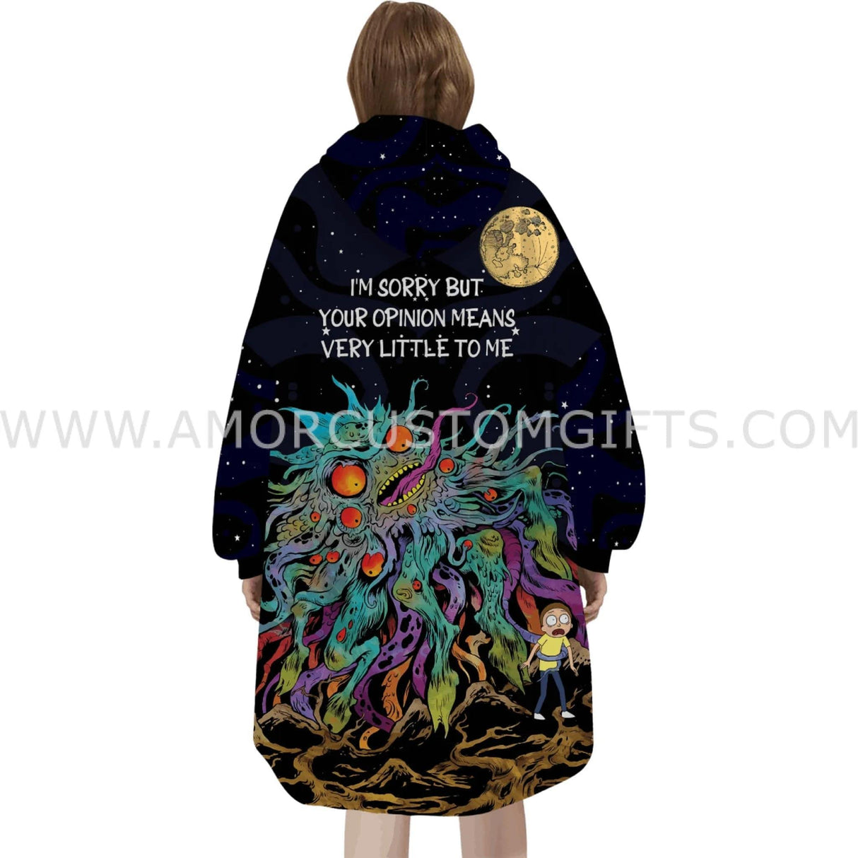 Personalized Rick And Morty Snug Oversized Wearable Hoodie Blanket