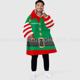 Personalized Santa's Elf Xmas Snug Oversized Wearable Hoodie Blanket