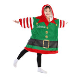 Personalized Santa's Elf Xmas Snug Oversized Wearable Hoodie Blanket