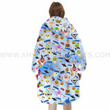 Personalized Shark Halloween Boy Snug Oversized Wearable Hoodie Blanket