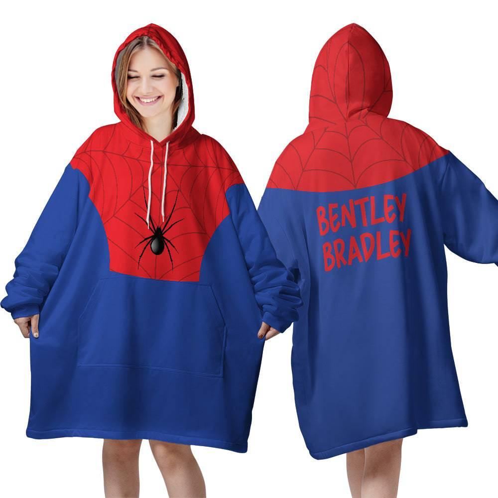 Personalized Spider Man Snug Oversized Wearable Hoodie Blanket