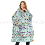 Personalized Spooky Toyland Adventure Halloween Snug Oversized Wearable Hoodie Blanket