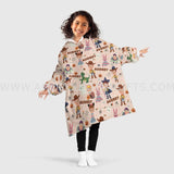 Personalized Spooky Toyland Adventure Halloween Snug Oversized Wearable Hoodie Blanket