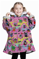 Personalized Stitch Movies Characters Pink Halloween Snug Oversized Wearable Hoodie Blanket