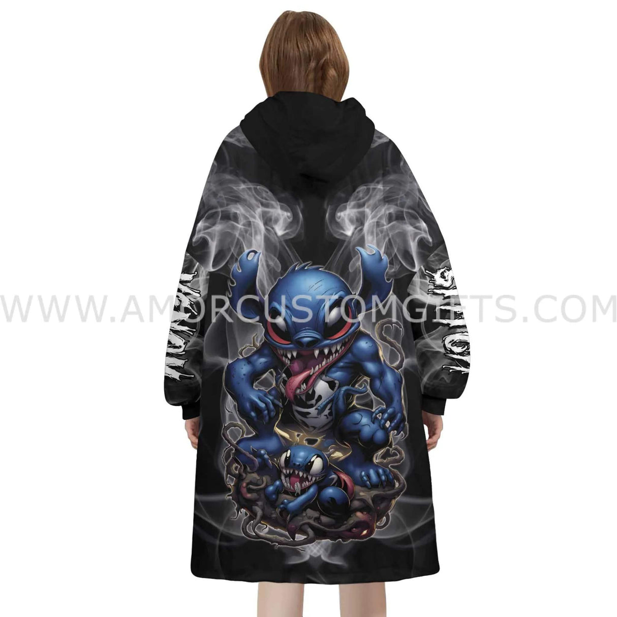 Personalized Stitch Vemon Snug Oversized Wearable Hoodie Blanket