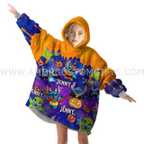 Personalized Stitchy Jack-O-Lantern Halloween Snug Oversized Wearable Hoodie Blanket