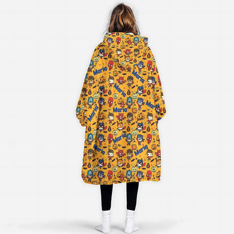 Personalized Superheroes Halloween Snug Oversized Wearable Hoodie Blanket