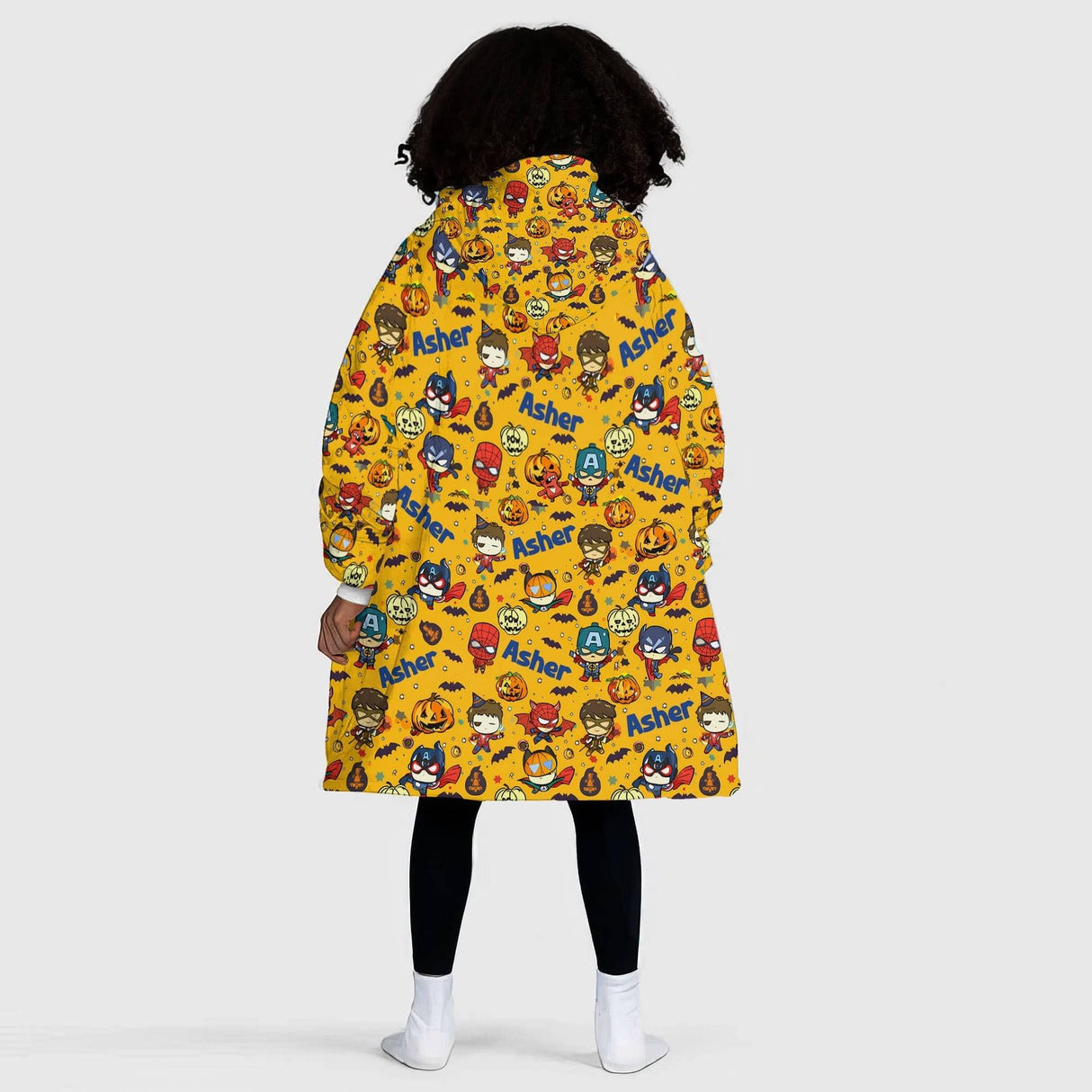 Personalized Superheroes Halloween Snug Oversized Wearable Hoodie Blanket