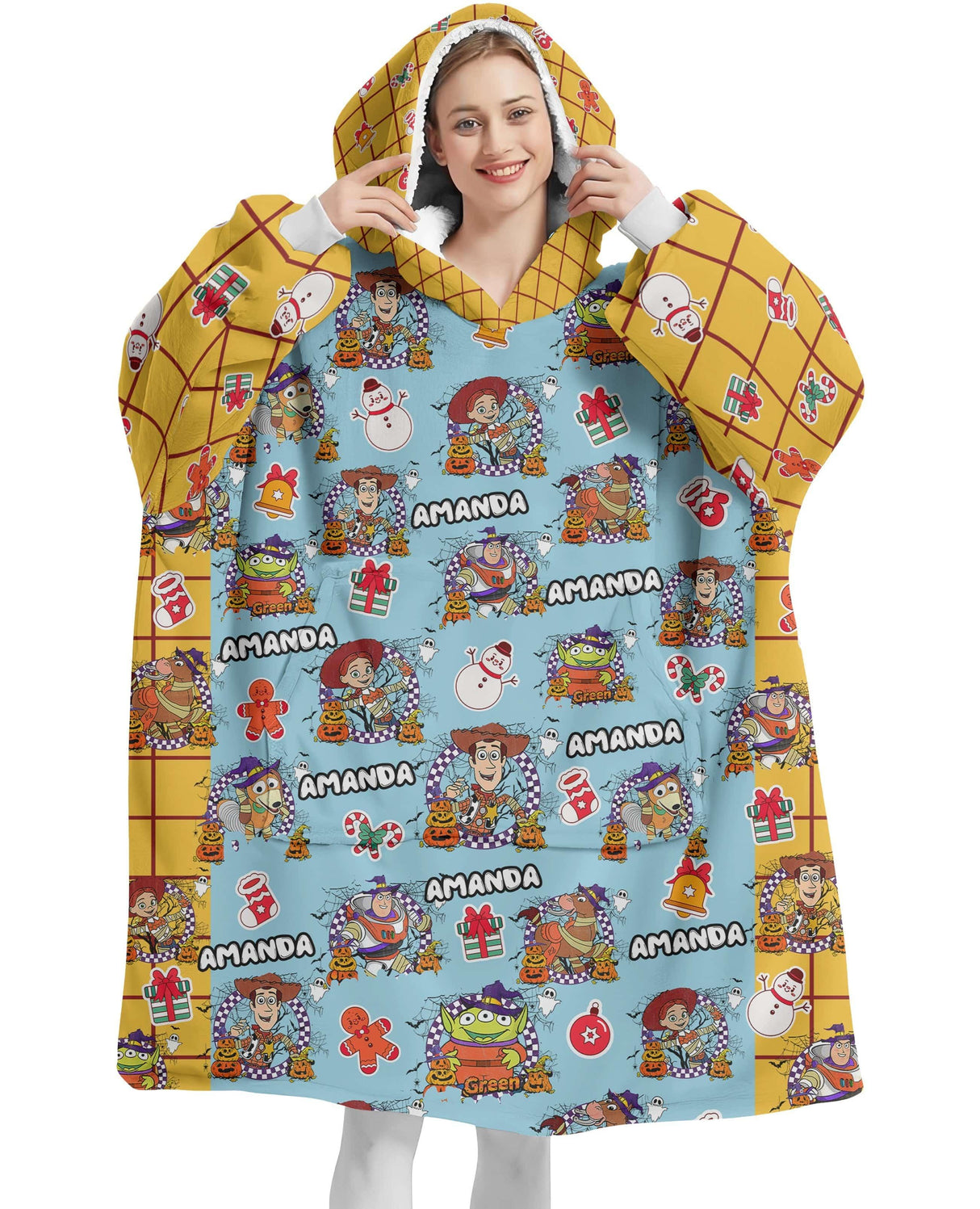 Personalized Toy Adventure Story Halloween Snug Oversized Wearable Hoodie Blanket