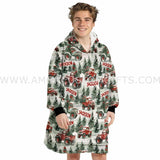 Personalized Truck Xmas Snug Oversized Wearable Hoodie Blanket