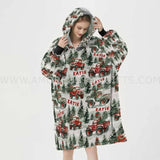 Personalized Truck Xmas Snug Oversized Wearable Hoodie Blanket