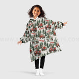 Personalized Truck Xmas Snug Oversized Wearable Hoodie Blanket