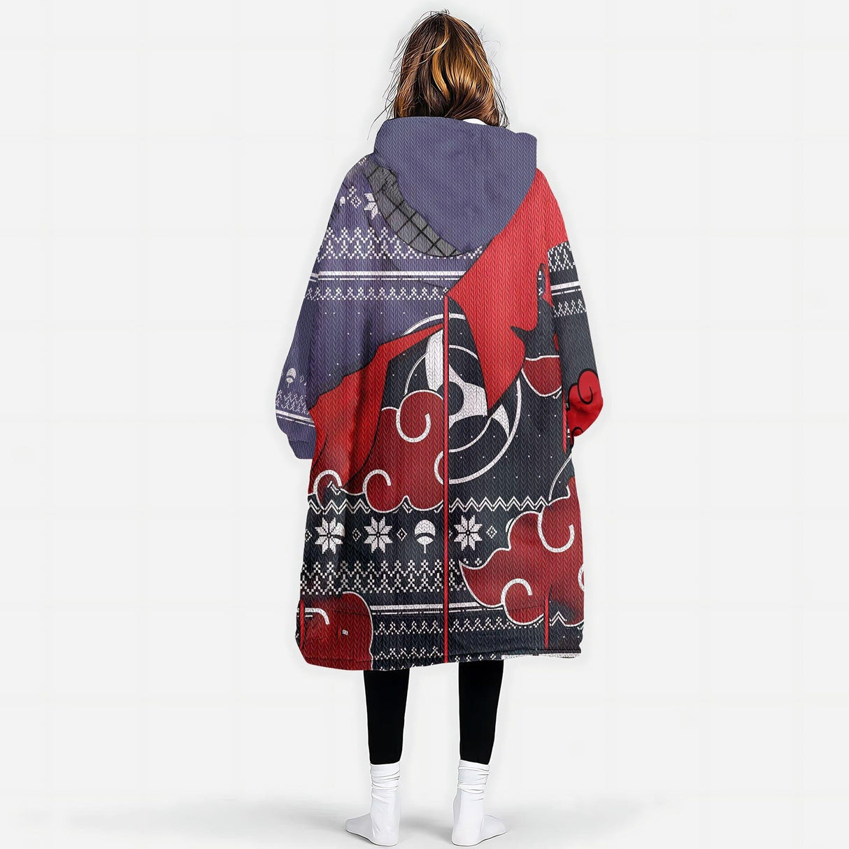 Personalized Uchiha Itachi Akatsuki's Cloud Snug Oversized Wearable Hoodie Blanket