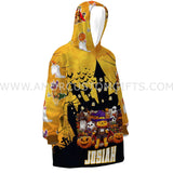 Personalized Winnie Bear Halloween Snug Oversized Wearable Hoodie Blanket