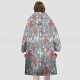 Personalized Winter Forest Christmas Animals Snug Oversized Wearable Hoodie Blanket