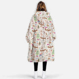 Personalized Woodland Christmas Winter Animals Snug Oversized Wearable Hoodie Blanket