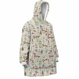 Personalized Woodland Christmas Winter Animals Snug Oversized Wearable Hoodie Blanket