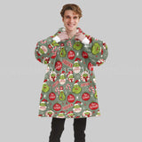 Personalized Xmas Green Leprechaun Snug Oversized Wearable Hoodie Blanket