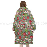 Personalized Xmas Green Leprechaun Snug Oversized Wearable Hoodie Blanket