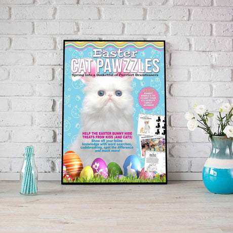 Cat Lovers - Cat Easter Cat Pawzzles Magazine 18 - Personalized Pet Poster Canvas Print