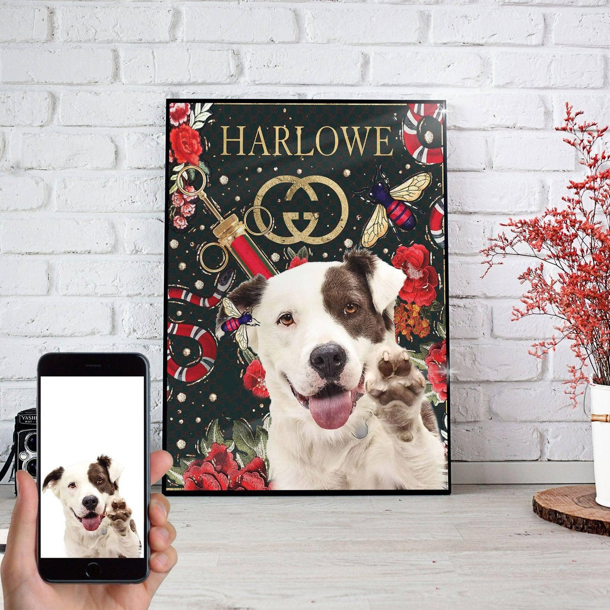 Rescue Dogs Hero Squad Lovers - Floral Luxury Rescue Dogs Hero Squad - Personalized Pet Poster Canvas Print