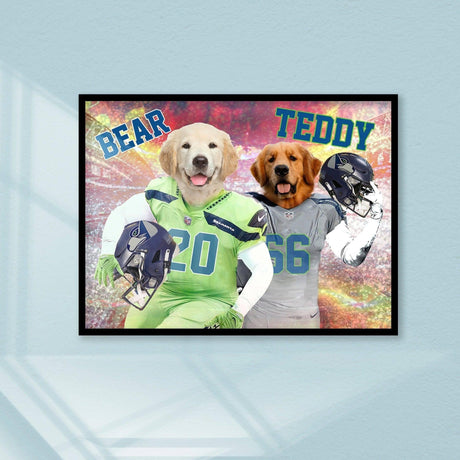 Rescue Dogs Hero Squad Lovers - Seattle Shwks Football Team - Personalized Pet Poster Canvas Print