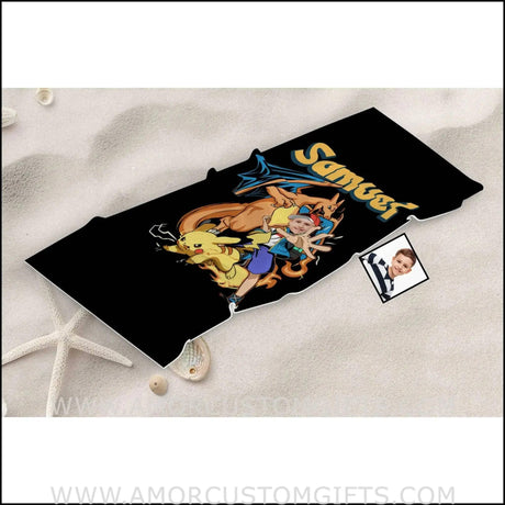 Personalized PK Dragon Boy Photo Beach Towel