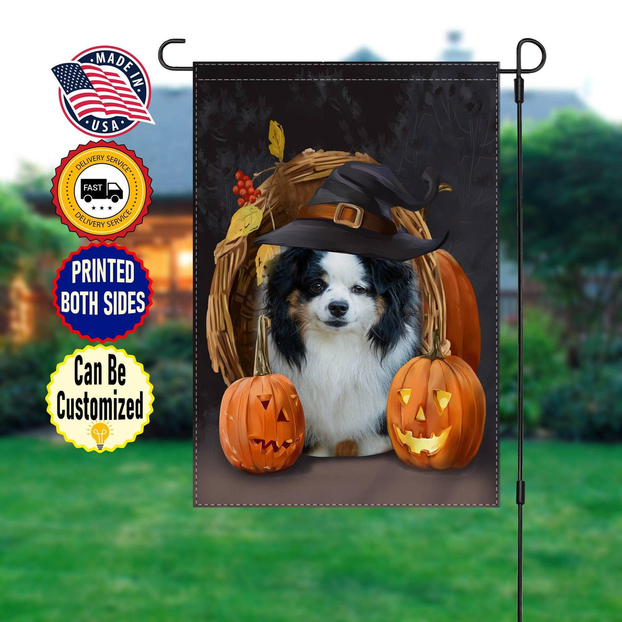 Rescue Dogs Hero Squad Lovers - Witch Hat Halloween Flag - Personalized Flag