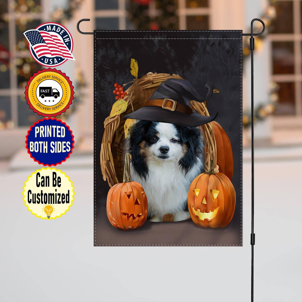 Rescue Dogs Hero Squad Lovers - Witch Hat Halloween Flag - Personalized Flag