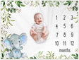 Blankets Baby Monthly Milestone Blanket Elephant, Safari Elephant Baby Photo Blanket, Gift for New Moms Baby Shower
