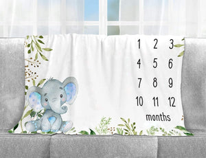 Blankets Baby Monthly Milestone Blanket Elephant, Safari Elephant Baby Photo Blanket, Gift for New Moms Baby Shower