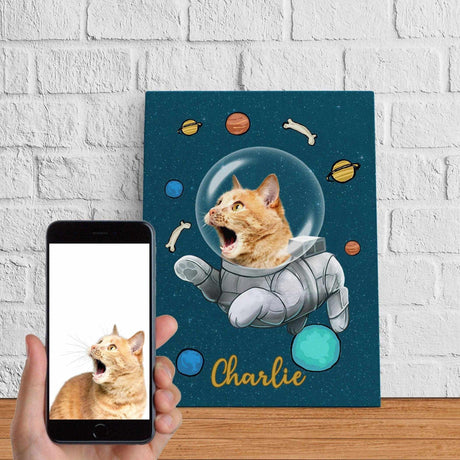 Posters, Prints, & Visual Artwork Cat Astronaut Galaxy Personalized Pet Poster Canvas Print | Personalized Dog Cat Prints | Magazine Covers | Custom Pet Portrait from Photo | Personalized Gifts for Cat Mom or Dad, Pet Memorial Gift