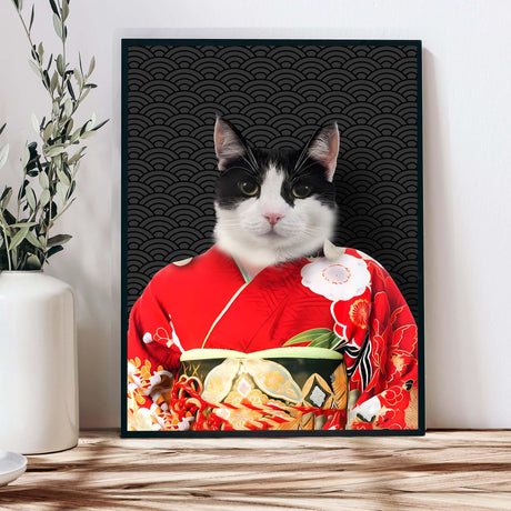 Posters, Prints, & Visual Artwork Cat Lovers - Cat Kimono - Personalized Pet Poster Canvas Print