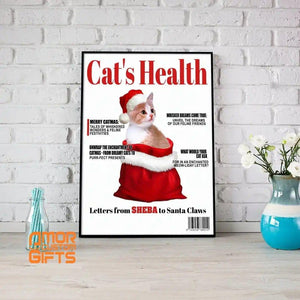 Posters, Prints, & Visual Artwork Cat Lovers - Christmas Cat Magazine 10 - Personalized Pet Poster Canvas Print