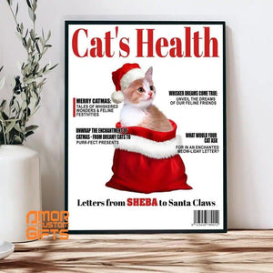 Posters, Prints, & Visual Artwork Cat Lovers - Christmas Cat Magazine 10 - Personalized Pet Poster Canvas Print