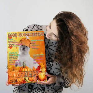 Posters, Prints, & Visual Artwork Cat Lovers - Good Mousekeeping Thanksgiving Magazine - Personalized Pet Poster Canvas Print