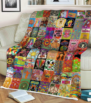 Blankets Custom 60s Psychedelic Rock Blanket, Personalized Fleece Blanket,  Customized Blanket