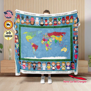 Blankets Custom Children Of Cultures Blanket, Personalized Fleece Blanket,  Customized Blanket