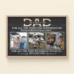 Custom Family Photo Strength & Love Canvas Poster Print - Amor Custom Gifts