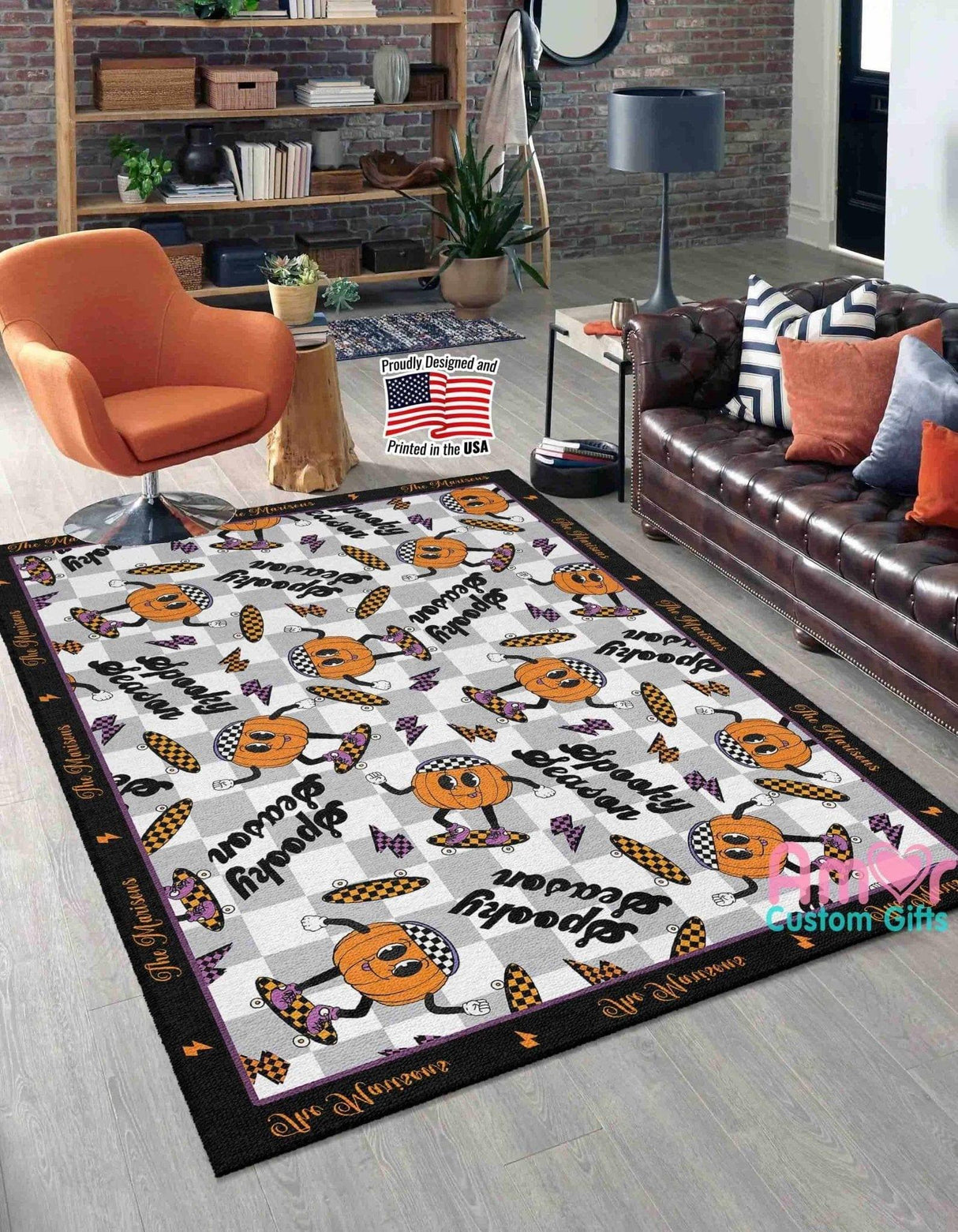 Mats & Rugs Funny Halloween Pumpkin Disco Rugs | Halloween Pumpkin Disco Home Carpet, Mat, Home Decor