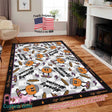 Mats & Rugs Funny Halloween Pumpkin Disco Rugs | Halloween Pumpkin Disco Home Carpet, Mat, Home Decor