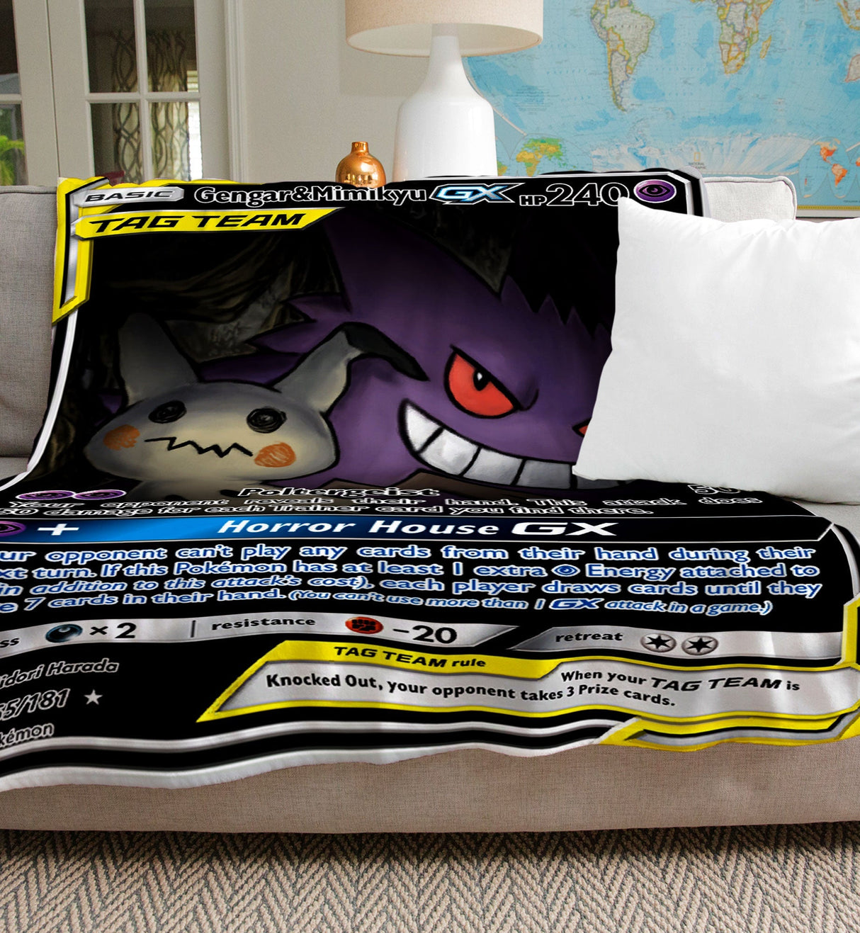 Custom Gengar & Mimikyu-GX Sun & Moon Series Blanket-Amor Custom Gifts