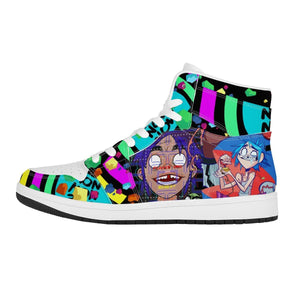 Gorillaz High Top Leather Sneaker Personalized Shoes, Fashion Sneakers, High Top Shoes, New JD1 JD1,Stylish Shoes,Personalized Shoes,Personalized Gifts,Manga Sneakers,Jordan 1 Sneakers,Anime Fan Gift, JD1 Sneakers, Custom Made Shoes, Custom Name Shoes, Rapper, Gorillaz noxfan Women US5.5 (EU36) 