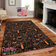 Mats & Rugs Halloween Modern Witch Crafts Orange Black Rugs | Halloween Modern Witch Crafts Home Carpet, Mat, Home Decor